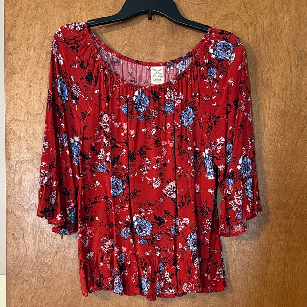 Floral Red Women's Top